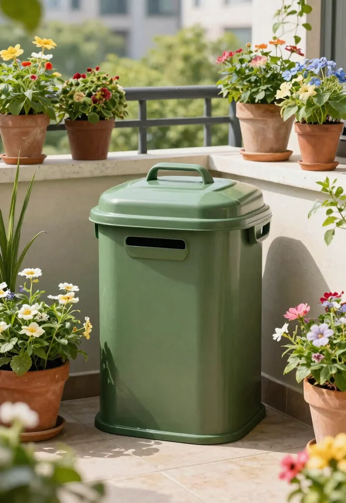18 Apartment Balcony Garden Ideas for Renters With No Yard - 14. Compact Compost Bins 1