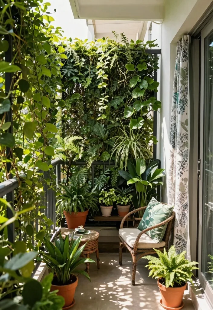 18 Apartment Balcony Garden Ideas for Renters With No Yard - 16. Privacy Screens and Green Walls 1