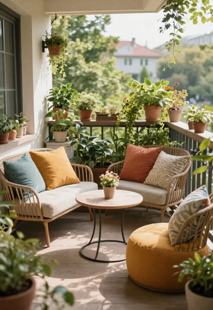 18 Apartment Balcony Garden Ideas for Renters With No Yard - 18. Cozy Outdoor Furniture 1