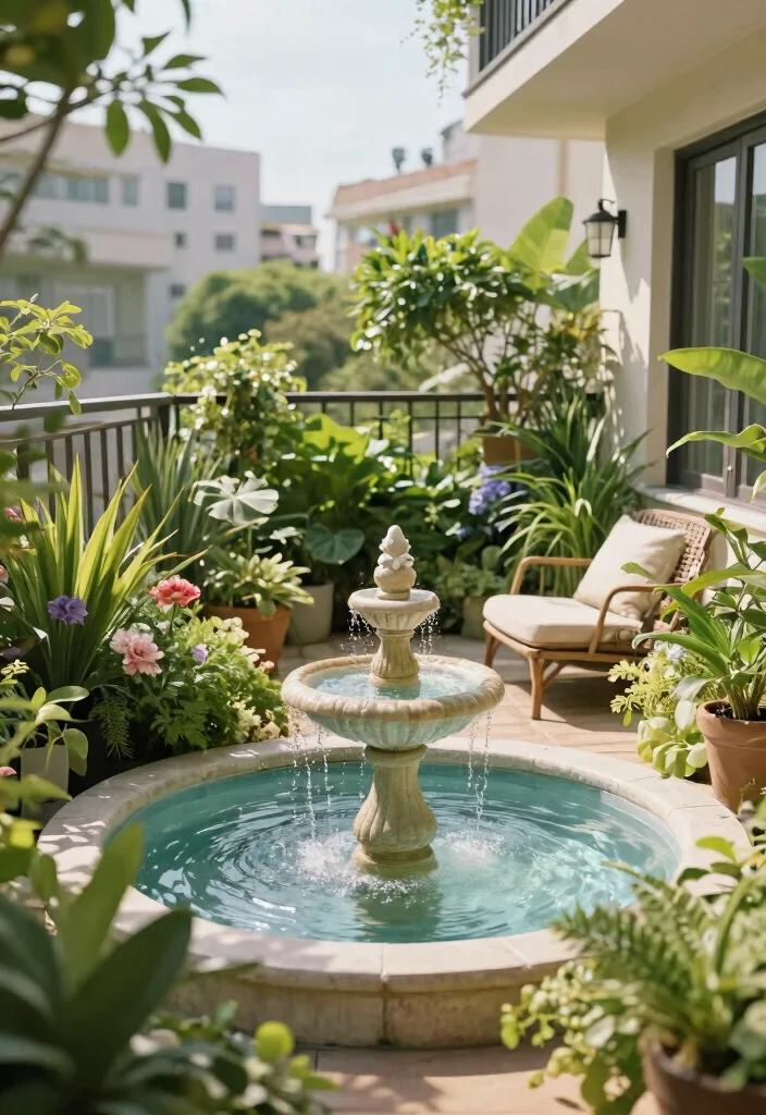 18 Apartment Balcony Garden Ideas for Renters With No Yard - 7. Small-Scale Water Features 1