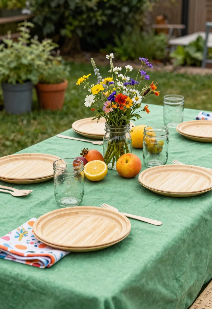 18 Backyard BBQ Party Decorations on a Budget That Set the Mood - 1. Eco-Friendly Tableware 1