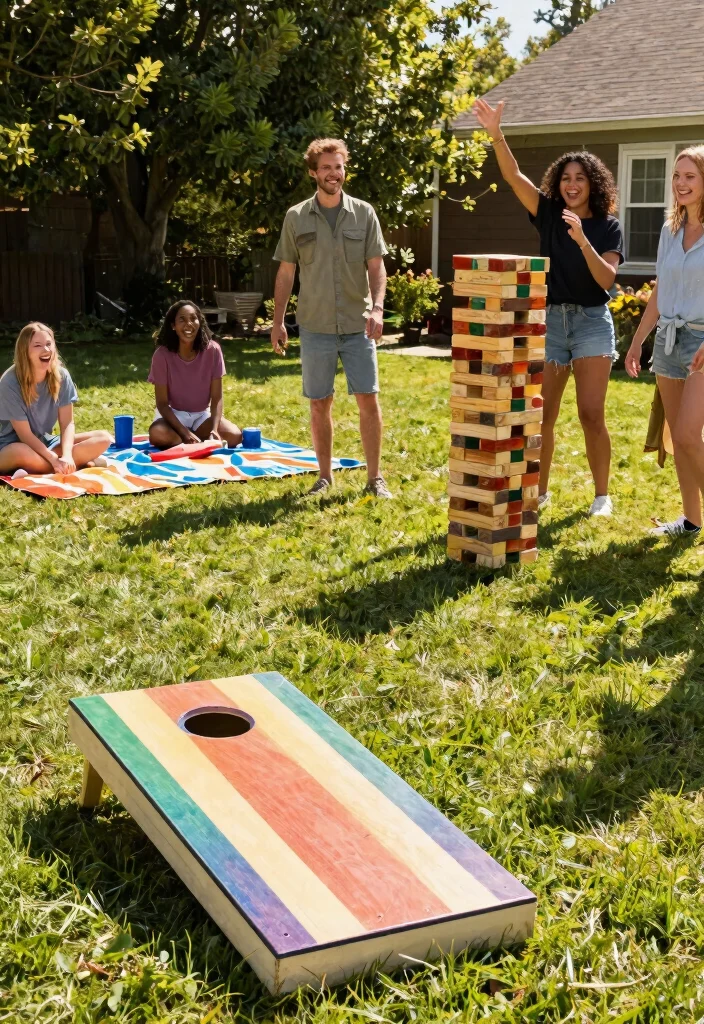 18 Backyard BBQ Party Decorations on a Budget That Set the Mood - 11. Fun Lawn Games 1