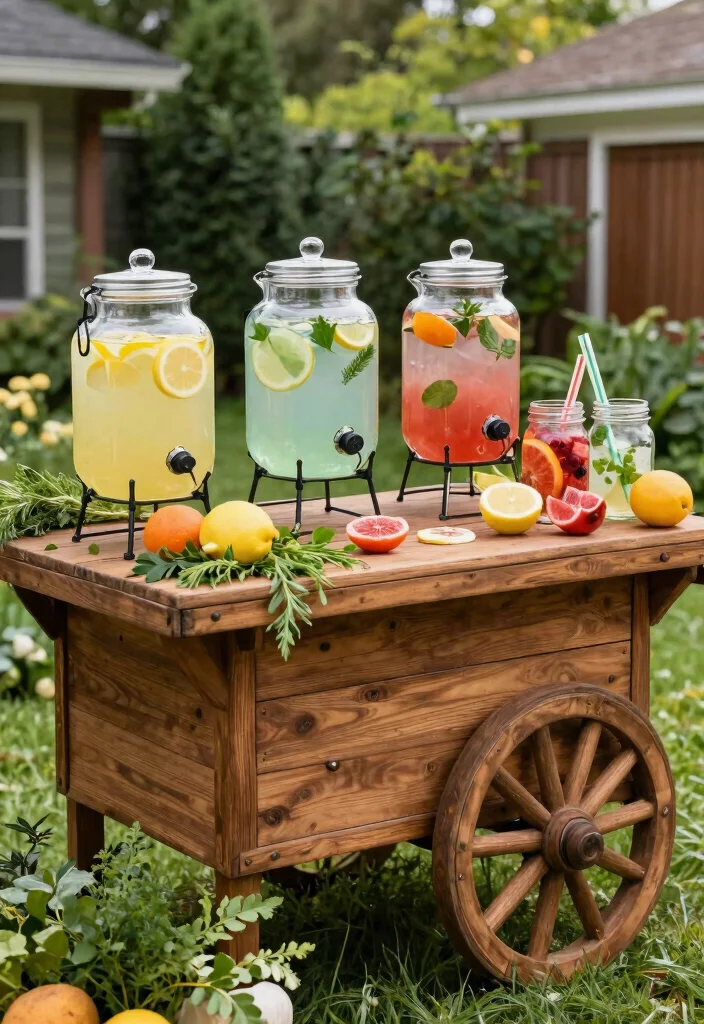 18 Backyard BBQ Party Decorations on a Budget That Set the Mood - 12. Themed Drink Station 1