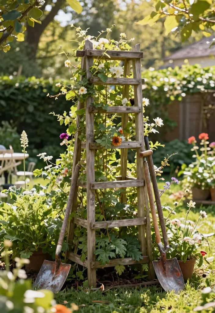 18 Backyard BBQ Party Decorations on a Budget That Set the Mood - 13. Upcycled Garden Trellis 1