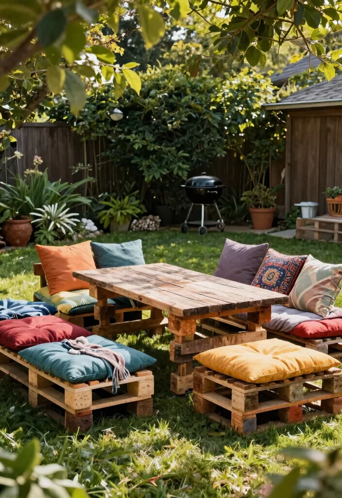 18 Backyard BBQ Party Decorations on a Budget That Set the Mood - 8. Upcycled Pallet Furniture 1
