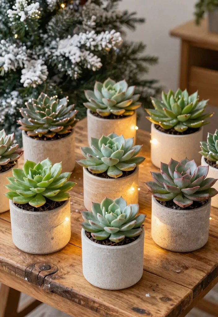 18 Outdoor Christmas Decorations Ideas That Stay Lit All Season - 11. Winter Succulent Arrangements 1