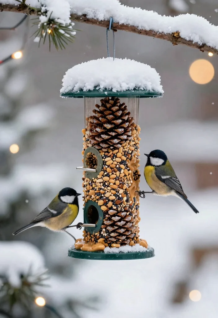 18 Outdoor Christmas Decorations Ideas That Stay Lit All Season - 17. Winter-Themed Bird Feeders 1