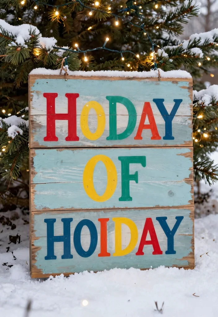 18 Outdoor Christmas Decorations Ideas That Stay Lit All Season - 6. Upcycled Holiday Signs 1