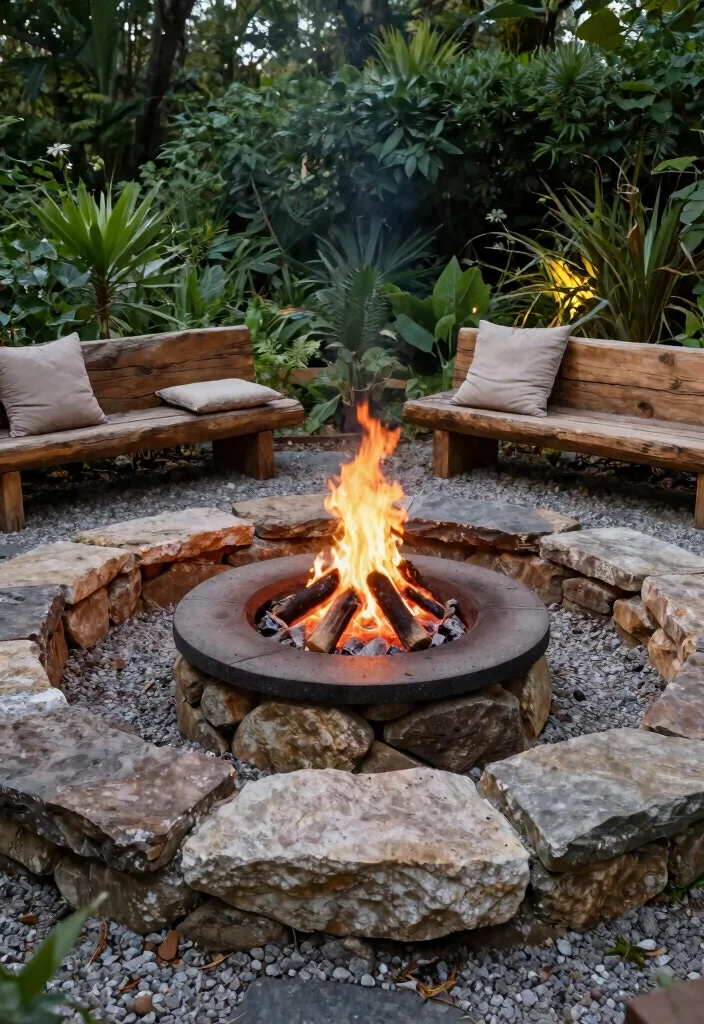 18 Rustic Fire Pit Ideas That Work Without a Full Patio - 1. Stone Circle Fire Pit 1