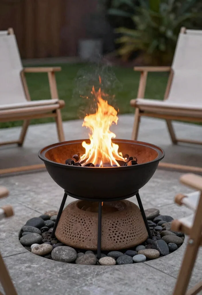 18 Rustic Fire Pit Ideas That Work Without a Full Patio - 12. Tiny Fire Bowl 1