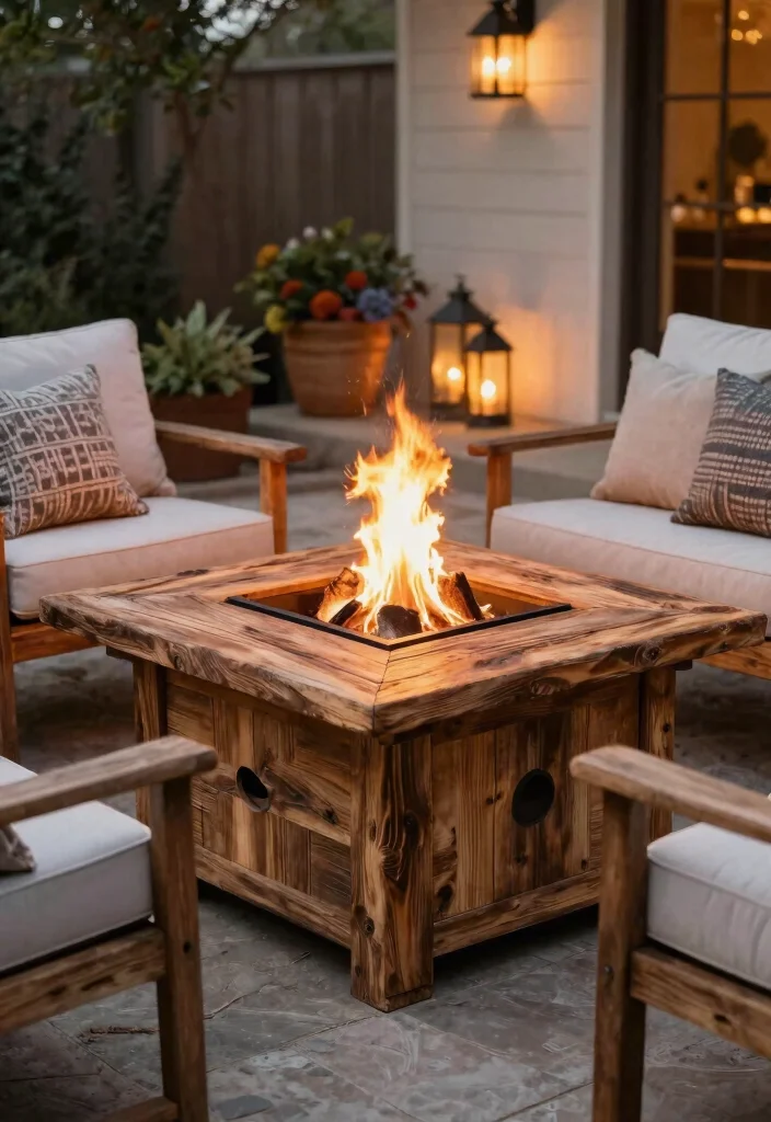 18 Rustic Fire Pit Ideas That Work Without a Full Patio - 3. Fire Pit Table 1