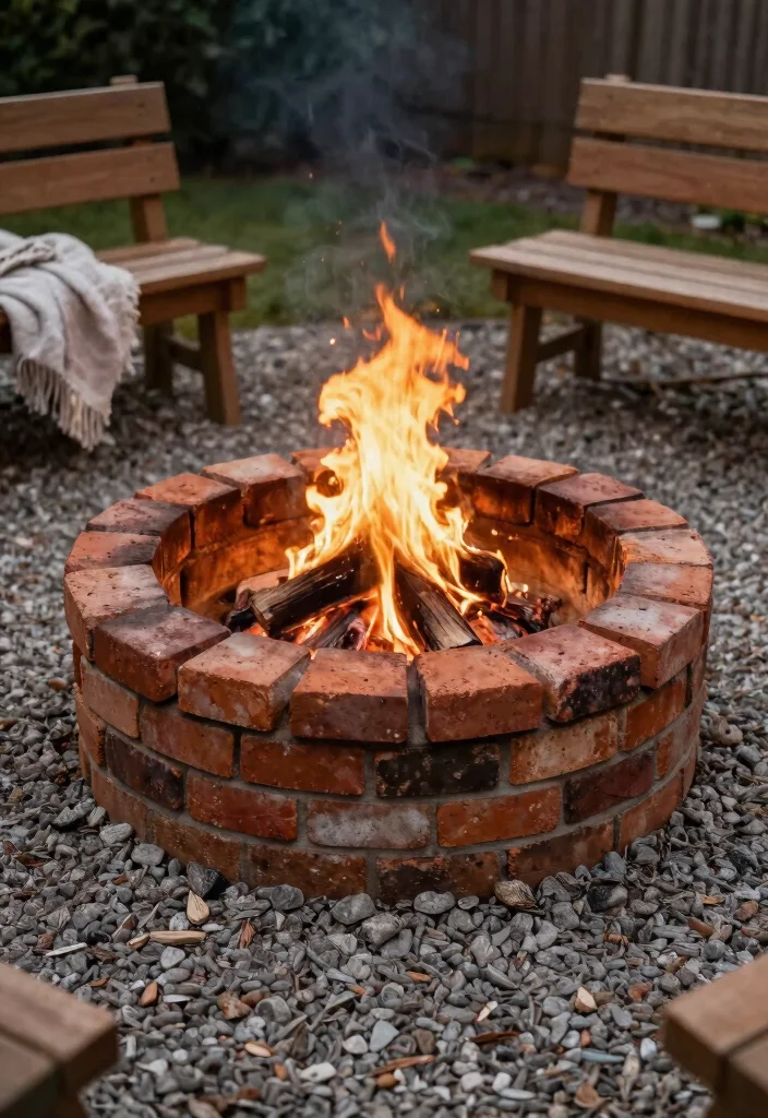 18 Rustic Fire Pit Ideas That Work Without a Full Patio - 6. Brick Fire Ring 1