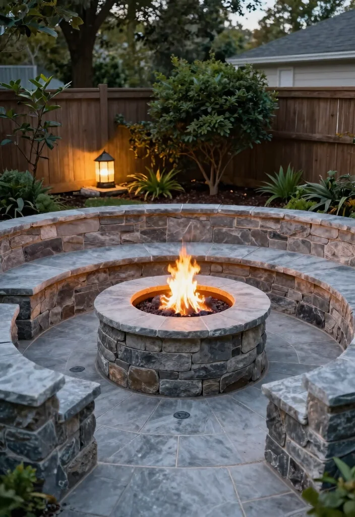 18 Rustic Fire Pit Ideas That Work Without a Full Patio - 8. Paver Stone Fire Pit 1