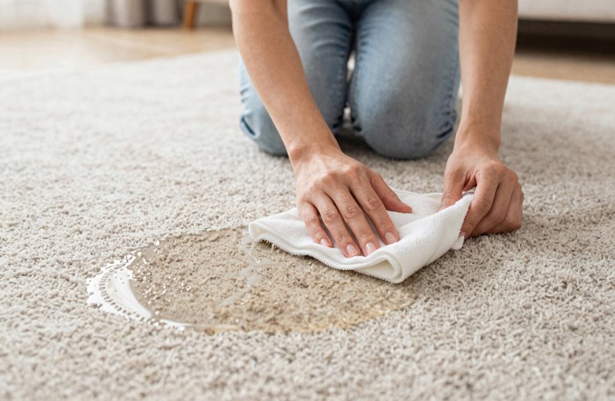 How to Clean Polypropylene Carpet Step by Step 2 blot from edges inward fast