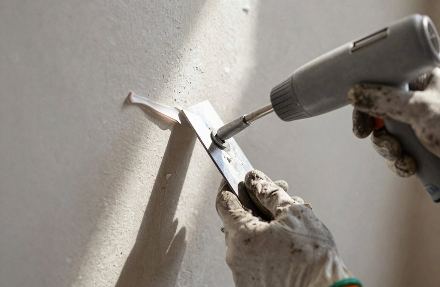 5 Steps to Scrape Paint Off a Wall 4 heat gun chemical manual safety