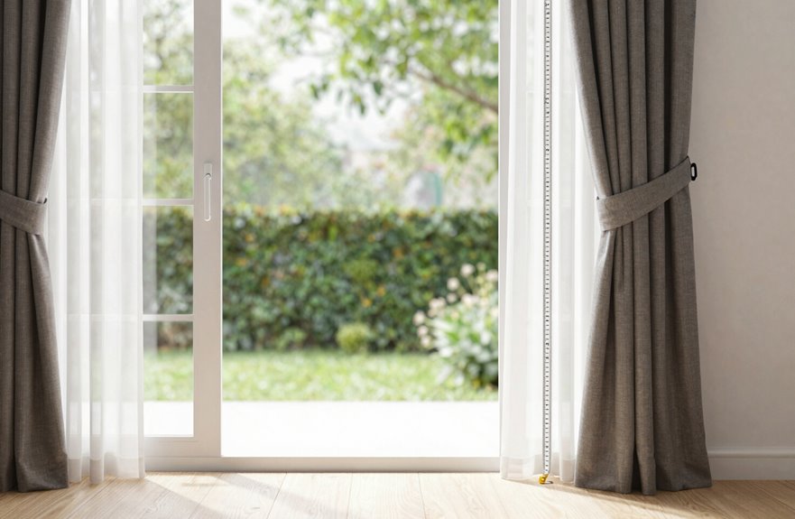 How to Measure Curtain Length for Sliding Glass Doors 2 measure rod to floor curtain length precisely