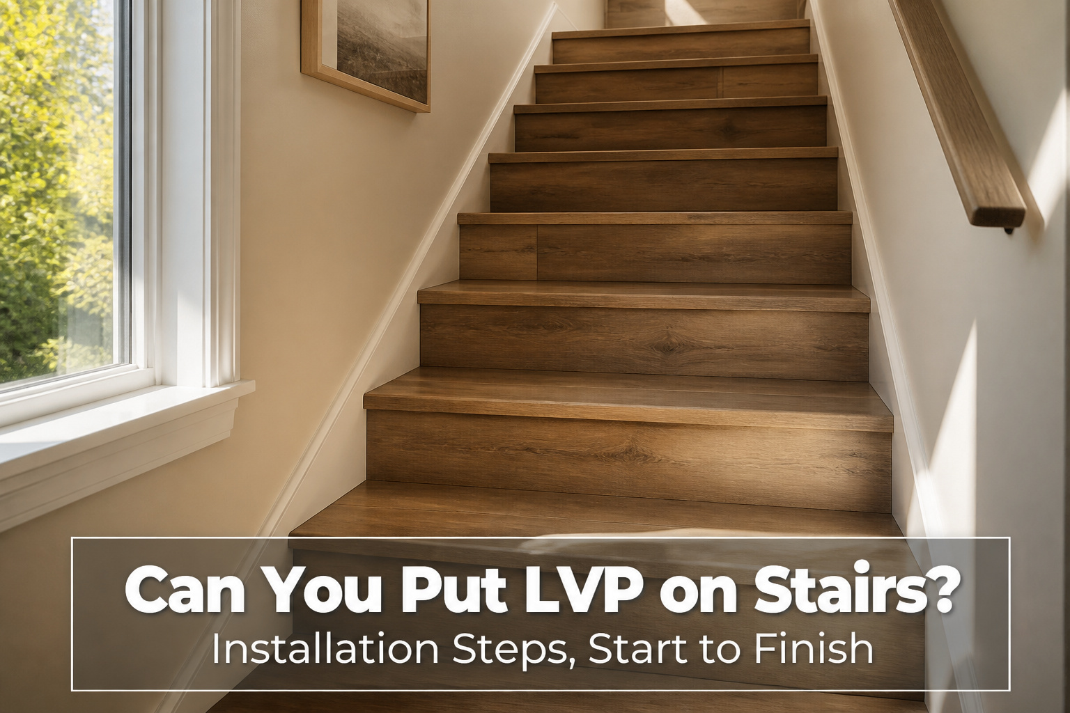 A visual guide to installing LVP flooring on stairs.